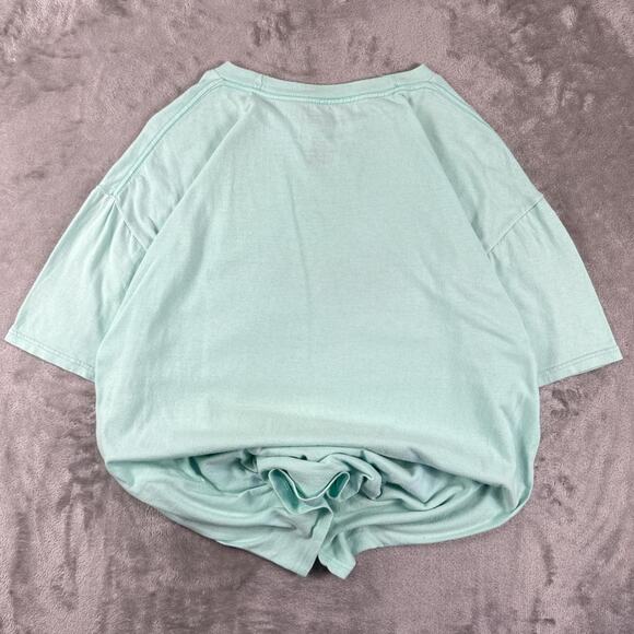 Quiksilver Wave Logo Surf Surfing T-Shirt Mint Green Vintage Style Size Large - Picture 2 of 7